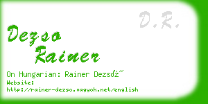 dezso rainer business card
